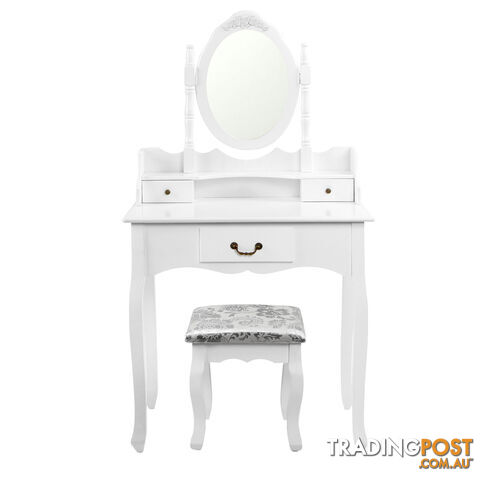 3 Drawer Dressing Table w/ Mirror White