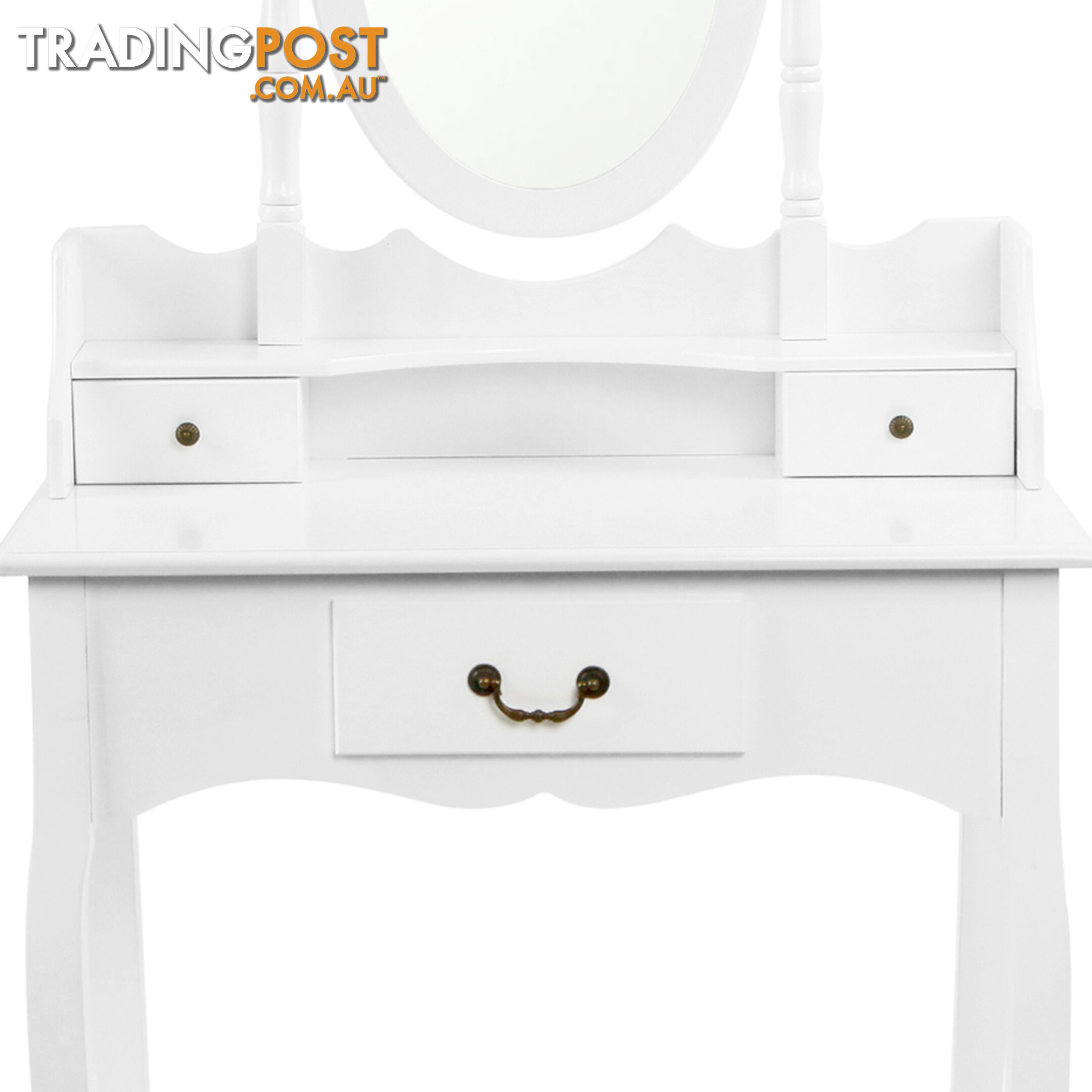 3 Drawer Dressing Table w/ Mirror White