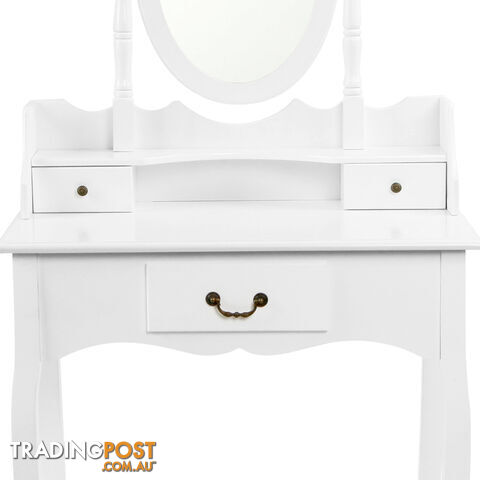 3 Drawer Dressing Table w/ Mirror White