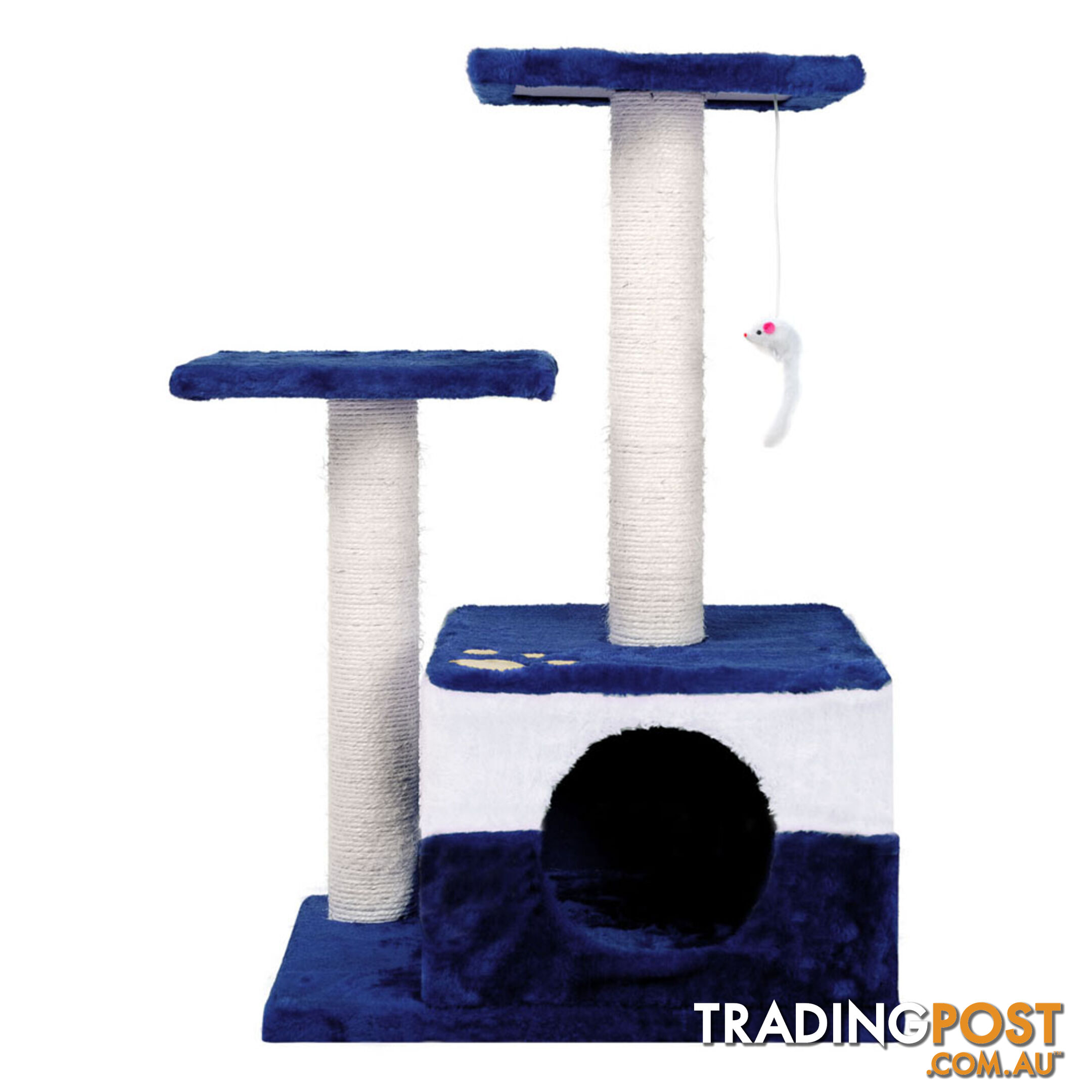 Cat Scratching Poles Post Furniture Tree House Blue