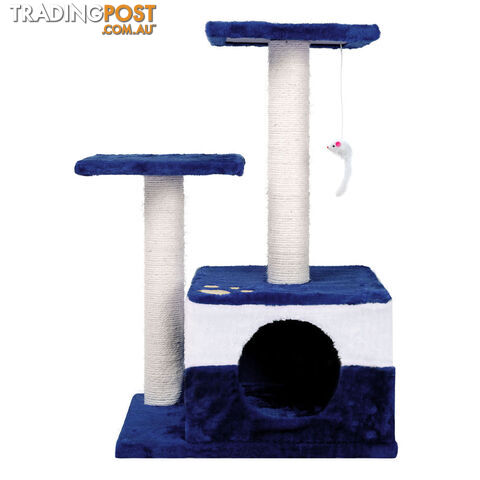 Cat Scratching Poles Post Furniture Tree House Blue