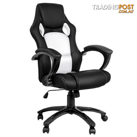 Executive PU Leather Office Computer Chair Black White