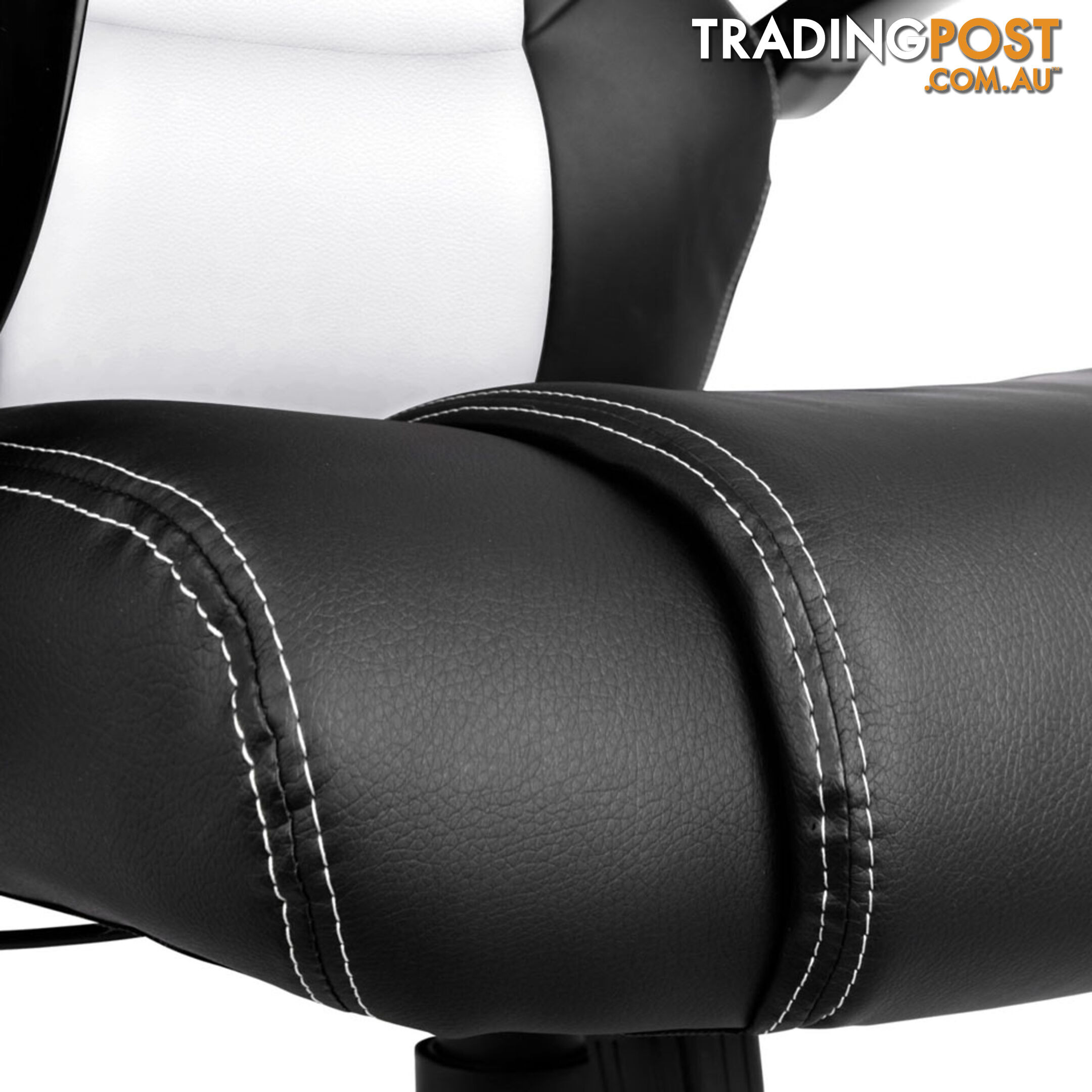 Executive PU Leather Office Computer Chair Black White