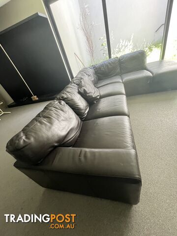Leather brown couch - Bay Leather Republic