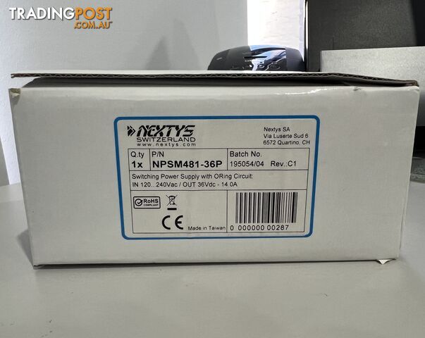 NEW NEXTYS NPSM481-36P 36VDC 14A 480W DIN Rail Power Supply