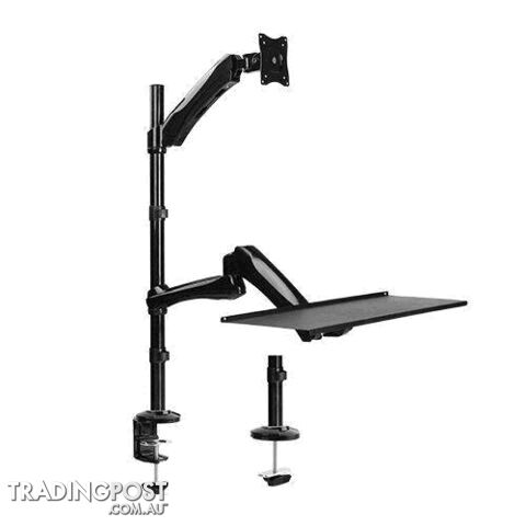 Brateck Single Monitor Sit-Stand Workstation+Extension Arm for 13"-27" Displays