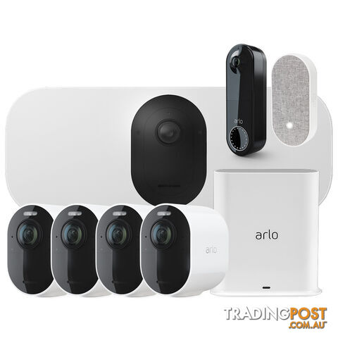 Arlo Ultimate Bundle - Arlo Ultra 4 pack + Doorbell + Floodlight camera + Arlo Hub