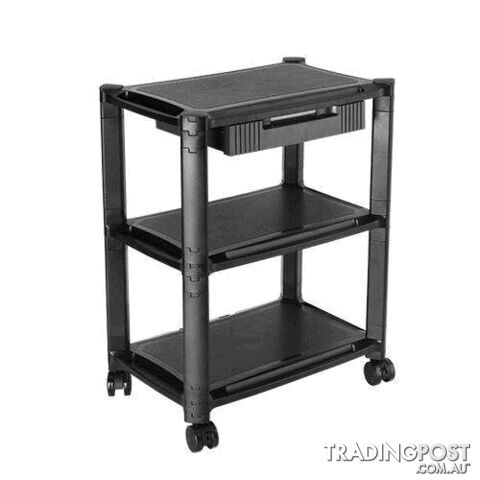 Brateck Height-Adjustable Smart Cart XL with Three-Shelves and Drawer 13''-32''