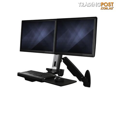 StarTech Wall-Mounted Sit-Stand Desk Workstation - Dual Monitor WALLSTS2