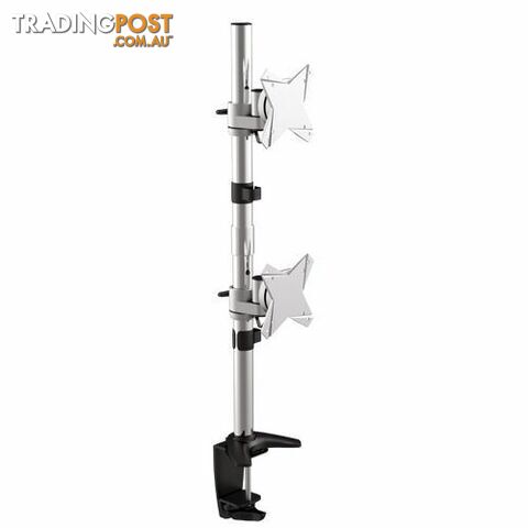 Brateck Elegant Dual Vertical LCD Monitor Table Clamp from 13-27"