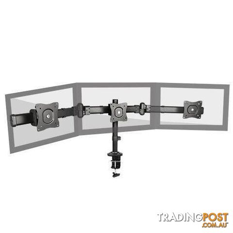 Brateck Triple LCD Monitor Desk Mount with Clamp VESA 75/100mm Up to 27"