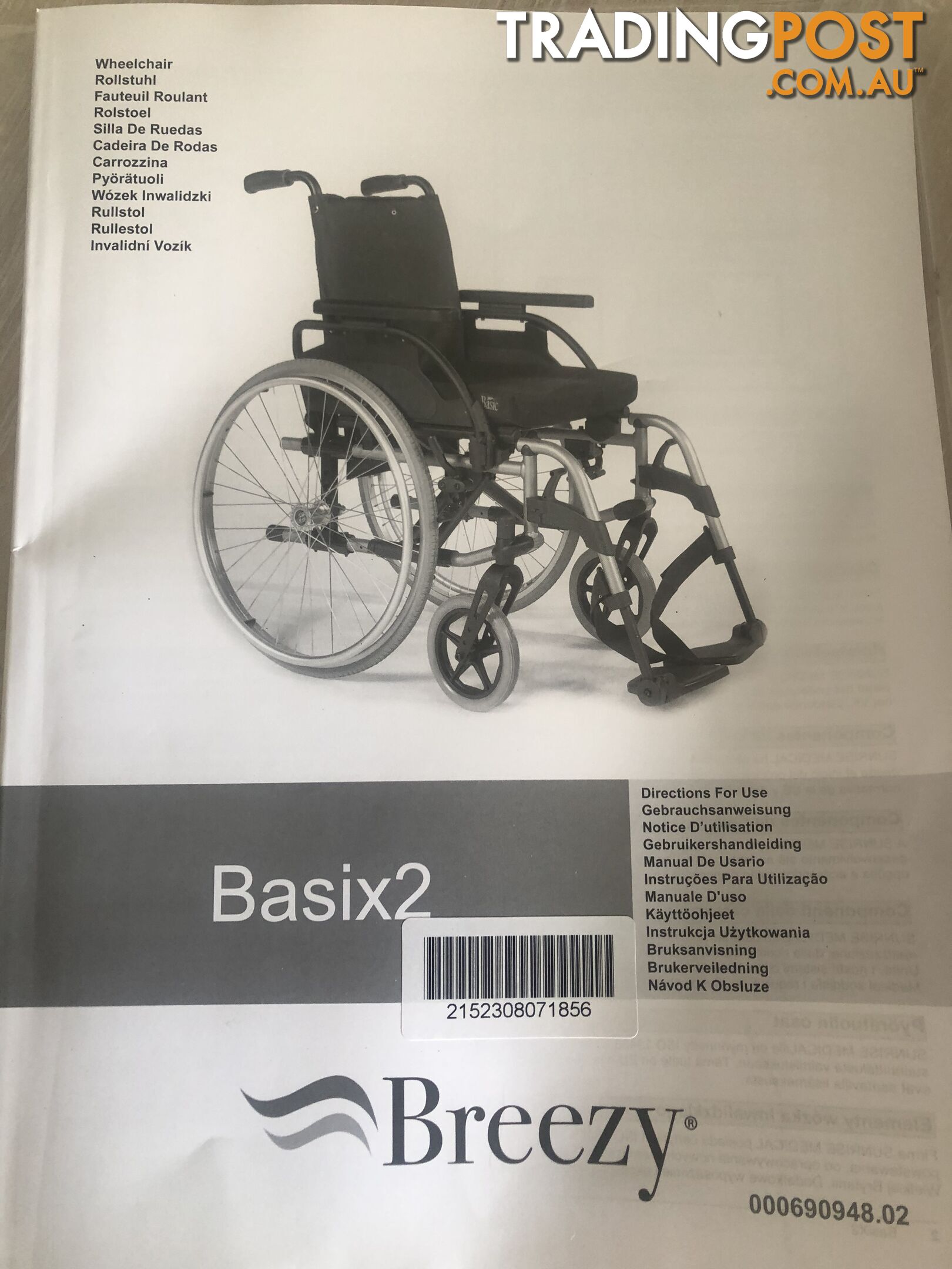 Breezy Basix 2 Self propelled Wheelchair