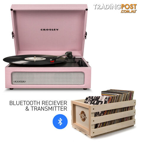 Crosley Voyager Amethyst - Bluetooth Portable Turntable  & Record Storage Crate - 2080221203723 - Crosley - 2080221203723