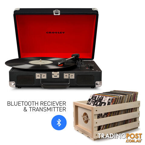 Crosley Cruiser Black - Bluetooth Turntable & Record Storage Crate - 2080221203464 - Crosley - 2080221203464