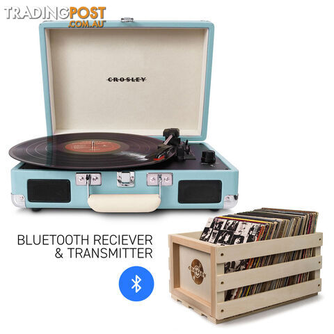 Crosley Cruiser Turquoise - Bluetooth Turntable & Record Storage Crate - 2080221203570 - Crosley - 2080221203570
