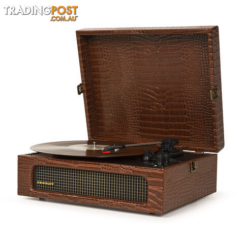 Crosley Voyager Brown Croc - Bluetooth Portable Turntable & Record Storage Crate - 2080221203730 - Crosley - 2080221203730 - photo 2 of 5
