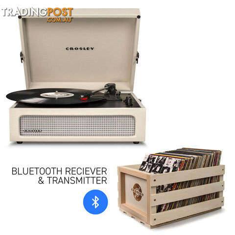 Crosley Voyager Dune - Bluetooth Portable Turntable  & Record Storage Crate (Copy) - 2080221203716 - Crosley - 2080221203716
