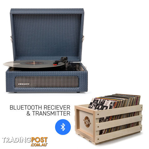 Crosley Voyager Navy - Bluetooth Portable Turntable  & Record Storage Crate - 2080221203761 - Crosley - 2080221203761