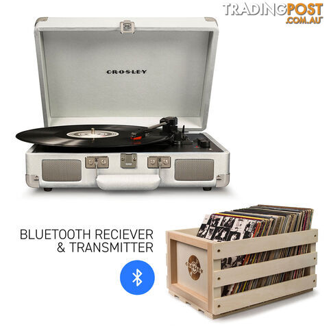 Crosley Cruiser White Sands - Bluetooth Turntable & Record Storage Crate - 2080221203471 - Crosley - 2080221203471