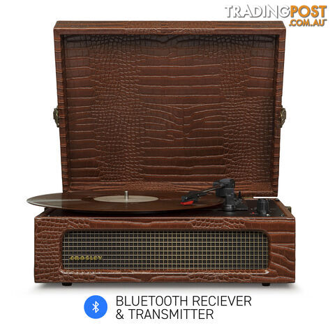 Crosley Voyager Brown Croc - Bluetooth Portable Turntable - 710244250689 - Crosley - 710244250689