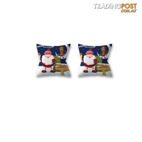 2Pcs Decorative Polyester Peach Skin Christmas Series Printing Throw Pillow Cover 104545Cm - HHH-66100308377461