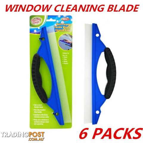 6x Silicone Flexible Car Home Window Squeegee Water Wiper Blade Dry Glass Cleaning - DURMAZ - DWS-6xDUR5035