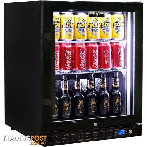 Schmick Quiet Running Front Venting Black  Under Bench Glass Door Bar Fridge Model SK86-B - 9351886002246 - BQS-SK86-B