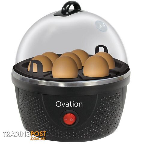 Ovation Golf Electric 7 Soft/Hard/Medium Egg Cooker/Poacher/Steamer w/ Timer BLK - 9315240697684 - KXG-OV631
