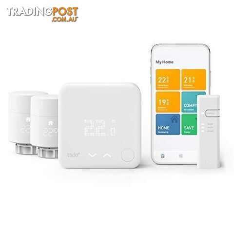 tadoÂ° Smart Thermostat - Multi-Room Control Starter Kit V3+, includes 2x Add-on Smart Radiator Thermostat (vertical mounting), easy DIY installation - Tado - 4260328611678 - GFT-B07YCY3T1S