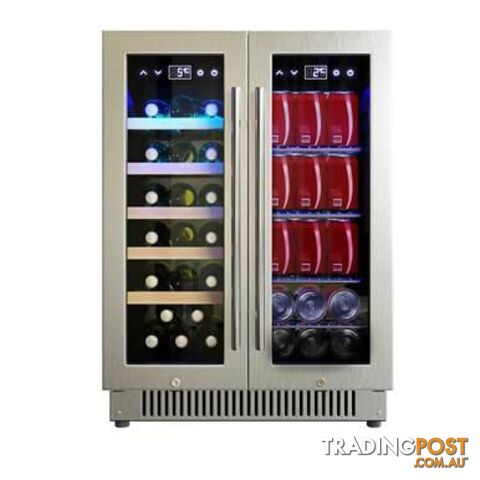 VinoVault 140L Dual Zone Wine Fridge With Drinks Storage - VinoVault - LXL-VVH140D-SS