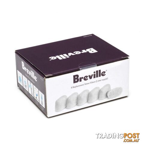 6pc Breville Replacement Charcoal Water Filters for Coffee Espresso Machines - Breville - 9312432016834 - KXG-BWF100