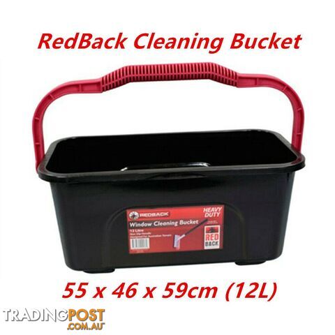12L Heavy Duty Multi Purpose Window Cleaning Cleaning Bucket Non Slip Handle - Redback - DWS-JT31366x1