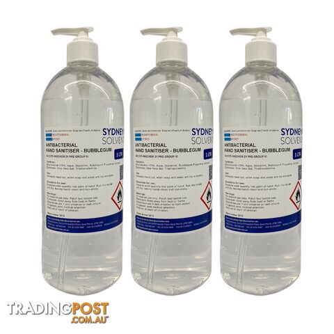 Antibacterial Instant Hand Sanitiser Gel 3 x 1 Litre Pack - SYV-HANTIBUBBLE1LX3P