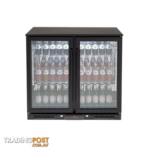 Euro 208L Double Glass Doors Black Beverage Cooler - EA900WFBL - Euro Appliances - BQS-EA900WFBL