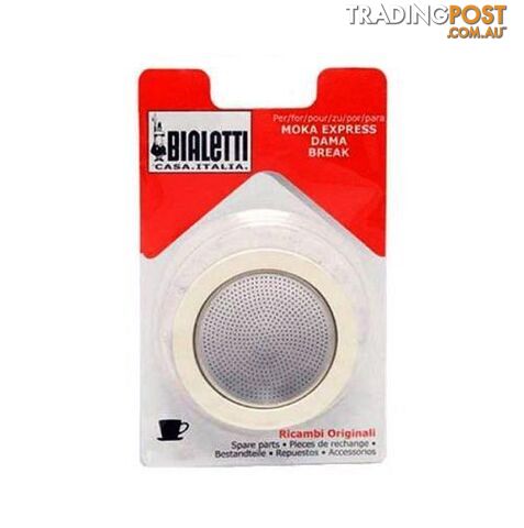 Moka Express Rubber Seal & Filter Plate Replacement - 2 Cups - Bialetti - 8006363030564 - TIE-8006363030564