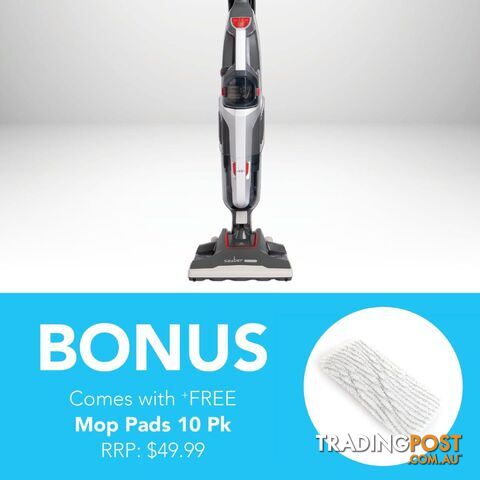 Sauber Steam and Vacuum Multi Surface Cleaner with BONUS 10pk Mop Pads - GFR-B1083