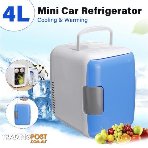 4L Blue Portable Mini Car Freezer Cooler Warmer Refrigerator Travel Box Fridge 12V - YKS-POA7308199