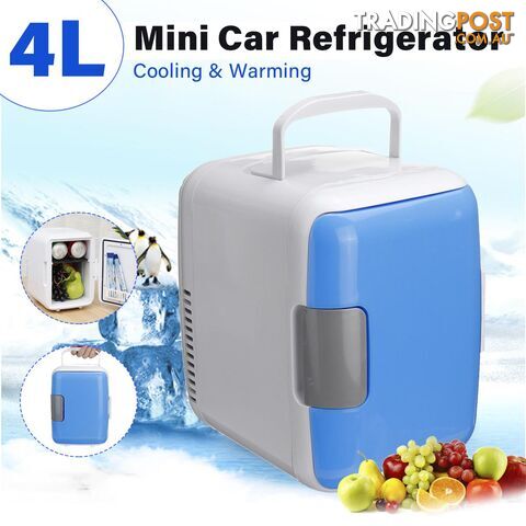 4L Blue Portable Mini Car Freezer Cooler Warmer Refrigerator Travel Box Fridge 12V - YKS-POA7308199