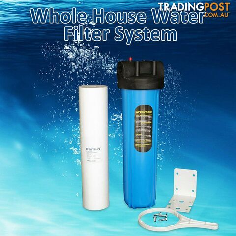 Whole House Water Filter System 20" x 4.5" Big Blue (1 Stage) Rain Water Filter - HML-MWT_WFR-100-20BB-SF
