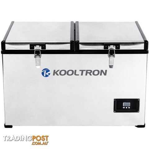 Kooltron 100L Stainless Steel Dual Compartment Fridge / Freezer Camping 12v24v 240v - OZI-30352878534740