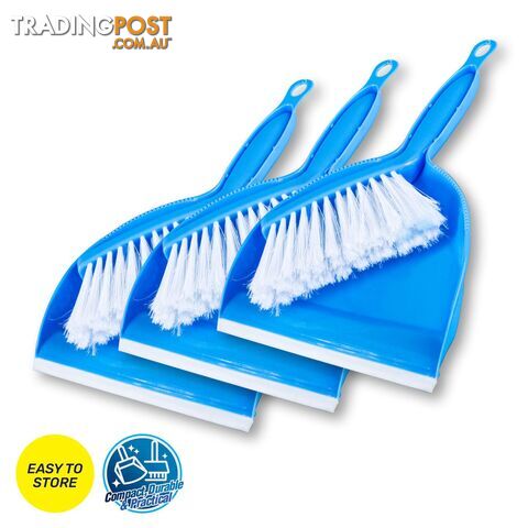 Xtra KleenÂ® 3PK Mini Dustpan & Brush Set Compact Practical Hang Hook - 9326243230969 - VBB-230969