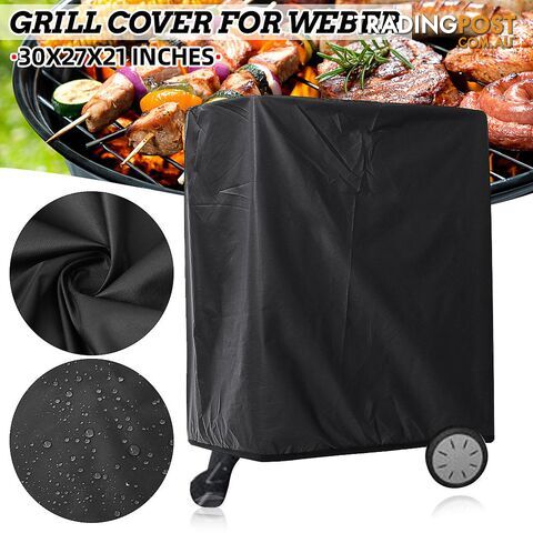 FOR Weber Grill Q 200 Gas Grill Full Length Cover for Rolling Cart # 7113 - 6902533698478 - MRH-SKU963546