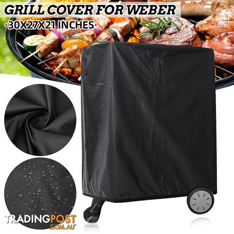 FOR Weber Grill Q 200 Gas Grill Full Length Cover for Rolling Cart # 7113 - 6902533698478 - MRH-SKU963546