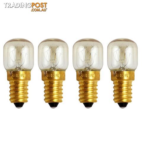 4pcs E14 Small Screw Light Bulb 300 Celsius Degree Oven Bulb Microwave Brass Lamp Bulb (Warm White, 25W) - SNU-EMHXA0I6LJR1544R39208G