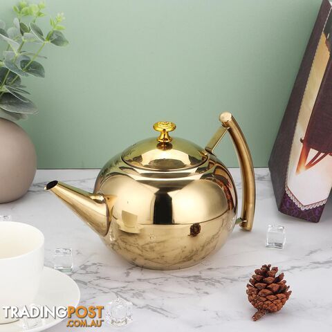 2L Stainless Steel Teapot Tea Boil Pot Coffee Milk Kettle Container With Filterï¼ˆgold 1.5Lï¼‰ - 3129179730604 - MRH-91VdvCLjTuyZT