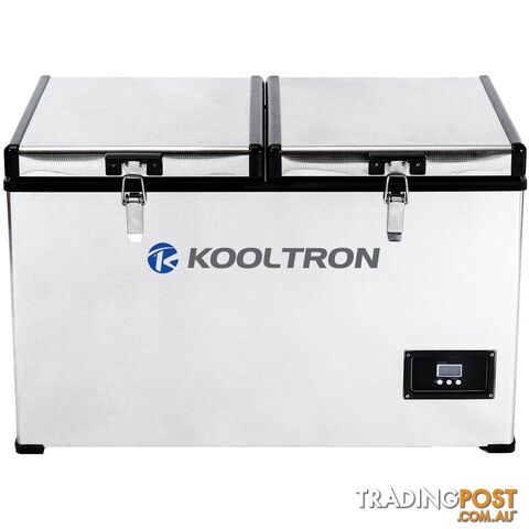 Kooltron 75L Stainless Steel Dual Compartment Fridge / Freezer Camping 12v24v 240v - OZI-30352868671572