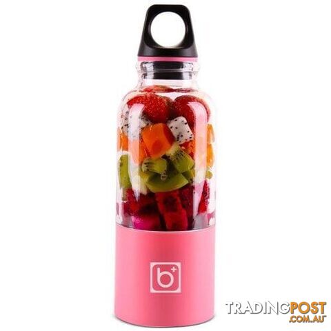 500ml USB Charging Portable Mini Fruit Juicer Bottle- Watermelon Pink - MRT-KS02618