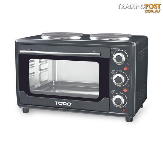 23L Benchtop Electric Oven Two Hot Plates Twin Hotplate 10A Amp - Todo - 9352838079804 - PNT-CZ23G-H