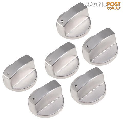 6PCS Zinc Alloy Gas Stove Embedded Stove Brushed Metal Switch Knob(Silver) - SNU-OA14Q00HEN640MF96R