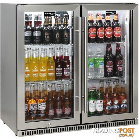 Schmick Stainless Bar Fridge 2 Door With Heated Glass and Triple Glazing Model SK190-SS - 9351886001744 - BQS-SK190-SS